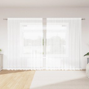 vidaXL Cortină din Dantelă cu perdele Floral Alb 300 x 200 cm Poliester