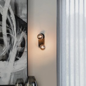 Spotlight modern negru cu sticlă fumurie 2 lumini - Atena