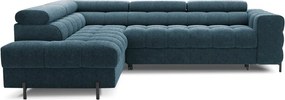Colțar albastru extensibil/cu spațiu de depozitare cu tapițerie din țesătură bouclé (cu colț pe partea stângă/în formă de ”L”) Ferucce – ELTAP