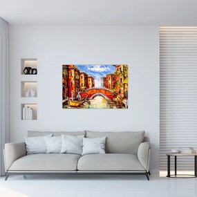 Tablou - Pictură în ulei a orașului III. (90x60 cm)