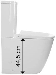 Sapho TURKU WC combinat, evacuare pe podea/pe perete, ceramică, albă