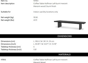 Masuta laterala design LUX din lemn de meranti Hoffman Left