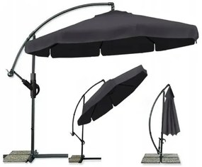 Umbrela de soare pliabila de gradina gri inchis, LEVI 300 cm + husa gratuit