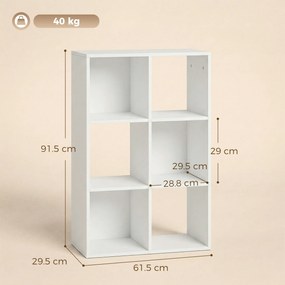 HOMCOM Raft pentru cărți, raft vertical cu 3 niveluri, raft îngust cu dispozitiv anti-răsturnare, unitate de depozitare pentru living, dormitor, birou, Alb | Aosom Romania