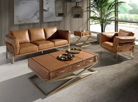 Canapea 3 locuri LUX design italian Cowhide camel