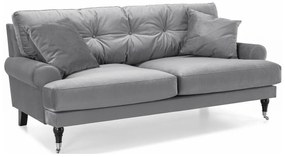 Set mobilier tapițat Seattle E128Gri, Tapiterie, Picioare: Role, Metal, Lemn