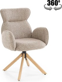 Scaun K585, bej inchis/stejar, stofa clasica/lemn, 63x64x93 cm