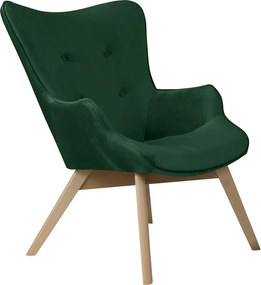 Fotoliu verde închis cu tapițerie din catifea Niko – Ropez