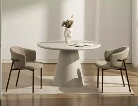Scaun tapițat Osaka D bej deschis 255 / nuc