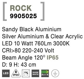 Stalp LED pentru iluminat exterior IP65 ROCK H-43cm NVL-9905025