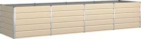 vidaXL Jardinieră Creme 385 x 100 x 75 cm Oțel Galvanizat