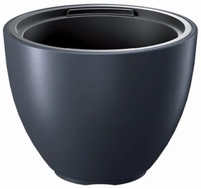 Ghiveci decorativ de flori, Prosperplast, Heos, rotund, antracit, 40x30 cm