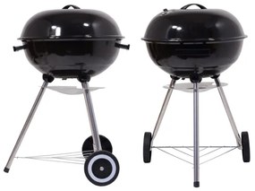 Grătar portabil cu cărbuni, negru