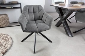 Set 2 scaune pivotante Papillon, tesatura structurala gri inchis
