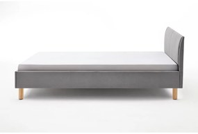 Pat gri deschis tapițat fără somieră 120x200 cm Lena – Meise Möbel