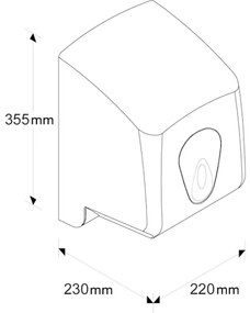 Dozator de prosoape de hartie in role Merida Top Maxi, gri