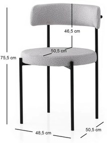 Set de scaune de sufragerie Gini Light Grey andBlack, 2 buc.
