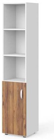 Dulap înalt Manager 39,9 x 42,2 x 196,5 cm, stânga, nuca warmia / alb