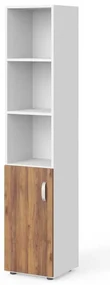 Dulap înalt Manager 39,9 x 42,2 x 196,5 cm, stânga, nuca warmia / alb