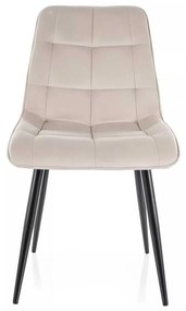 Scaun de bucătărie Chic Velvet, crem / negru