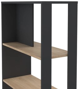 Bibliotecă gri antracit/cu aspect de lemn de stejar 80x205 cm Sign – Tvilum