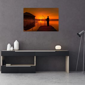 Tablou cu pescar (90x60 cm)