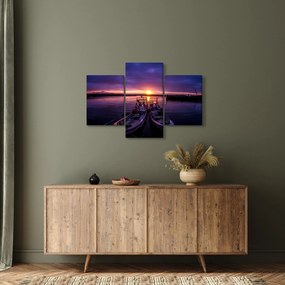 Tablou cu barci pescărești în port (90x60 cm)