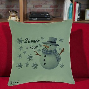 Perna Decorativa Zapada a Sosit Om de Zapada, 40x40 cm, Verde, Husa Detasabila, Perna Inclusa, BEKZ®
