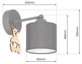 Aplică perete copii BEAR 1xE27/60W/230V