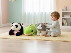 Pisica din plus cu patura pentru copii la interior, maro