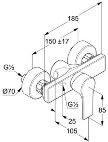 Baterie dus Kludi Zenta SL, crom - 488700565