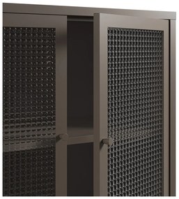 Vitrină gri din metal 121x90x40 cm Layna – Marckeric