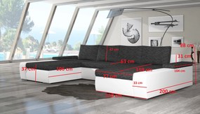 Colțar în formă de U Menarro (gri + alb) (D). 1025382