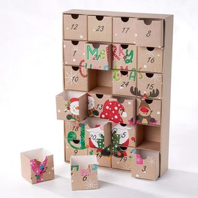 decoDoma Calendarul de Advent cu sertare PAPER spiriduș