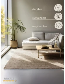 Covor bej din iută 190x280 cm Bouclé – Hanse Home
