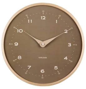 Karlsson 5995MG ceas de perete design, maro,diametru 30 cm