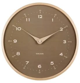 Karlsson 5995MG ceas de perete design, maro,diametru 30 cm