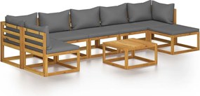vidaXL Set mobilier grădină cu perne, 8 piese, lemn masiv acacia