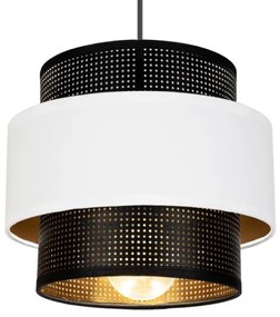 Lustră pe cablu NESS 2xE27/60W/230V neagră/albă