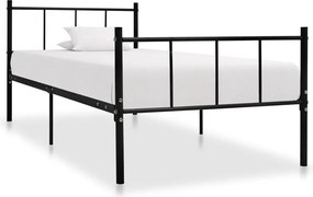 vidaXL Cadru de pat, negru, 90 x 200 cm, metal