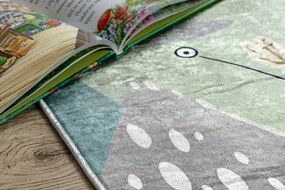 BAMBINO 61550 covor lavabil Pădure, străzi, munți pentru copii anti-alunecare - verde / gri