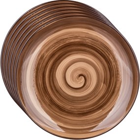 Banquet Set of 6 dessert plates Palas 21.5 cm,brown