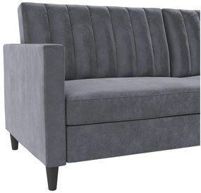 Canapea gri cu tapițerie din catifea 207 cm Celine – Støraa