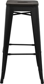 Scaun bar gri ABS 124 – Design industrial, metal rezistent, sezut lemn masiv