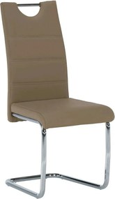 Scaun de bucatarie ABIRA NEW, cappuccino/crom, piele ecologica/metal,