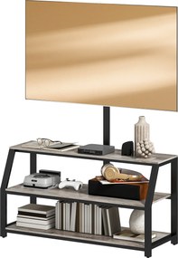 HOMCOM Comodă TV cu suport pentru televizoare până la 182,9 cm, comodă TV cu 2 rafturi deschise, 110x43x150cm, gri | Aosom Romania