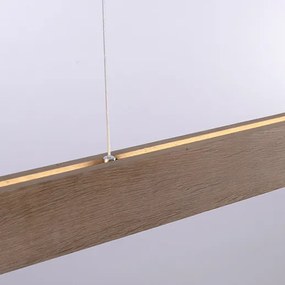 Lampa suspendata lemn 121 cm cu LED cu telecomanda - Ajdin