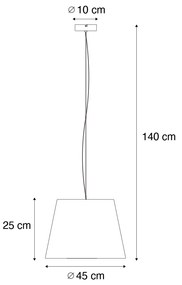Lampă modernă suspendată din oțel cu abajur 45 cm negru - Cappo 1