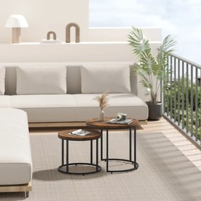Set de mese de cafea TAYLOR, rustic maro