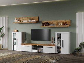 Set Mobila Living Bliss Alb/Stejar Auriu C05